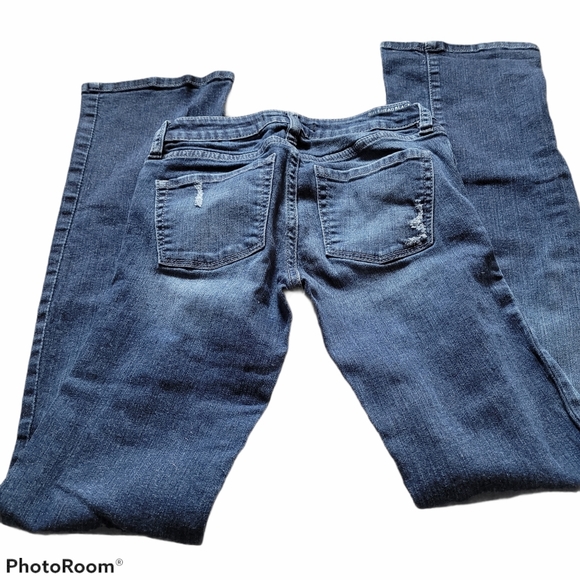 Bullhead Black Distressed Bootcut Blue Jeans 0 - Picture 1 of 8